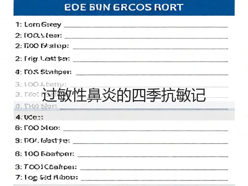过敏性鼻炎的四季抗敏记