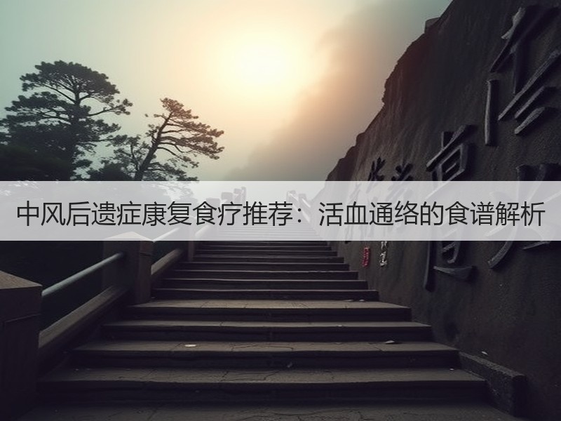 中风后遗症康复食疗推荐：活血通络的食谱解